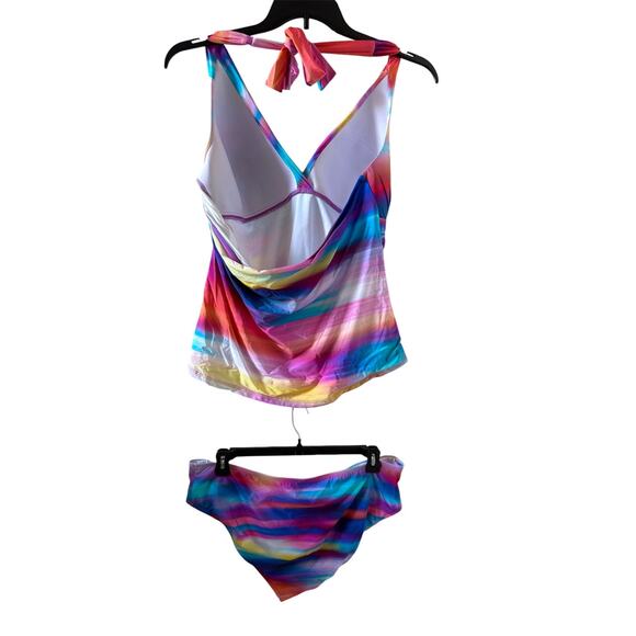 La Blanca Sunset Shores Halter Tankini Top & Bottom Swimsuit Size 20W NWOT - Picture 3 of 9
